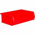 Akro-Mils Hang & Stack Storage Bin, Plastic, Red, 6 PK 30255 RED